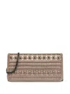 Alberta Ferretti Stud-embellished Clutch Bag In Neutrals