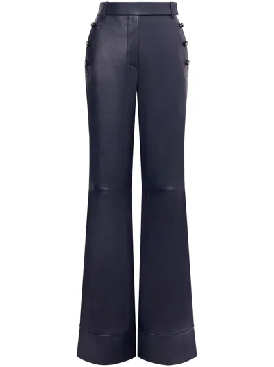 Alberta Ferretti Stud Pocket Trousers In Blue