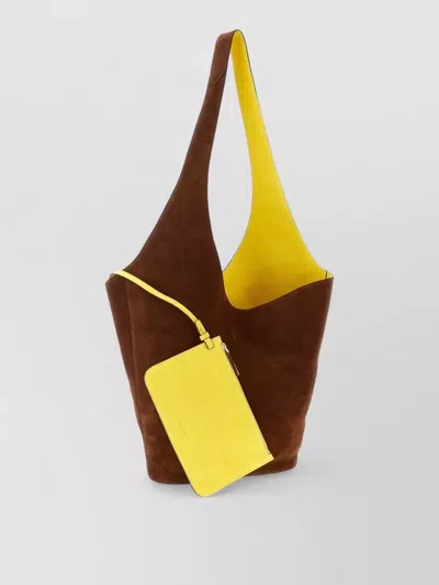 Alberta Ferretti Suede Bag Featuring Long Strap