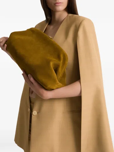 Alberta Ferretti Suede Clutch Bag In Green