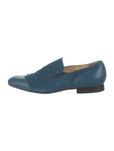 Pre-owned Alberta Ferretti Suede Loafers In Blue