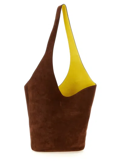 Alberta Ferretti Suede Shoulder Bag In Brown