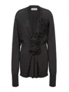 Alberta Ferretti Alberta Ferreti Sweater In Merino Wool With Floral Embroidery In Gray