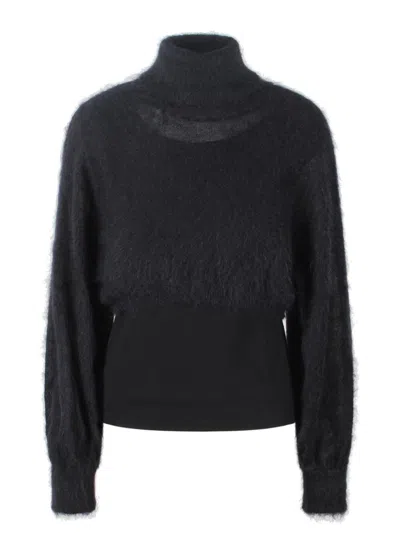 Alberta Ferretti Turtleneck Sweater In Black