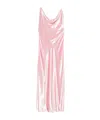 Alberta Ferretti Cowl-neck Strap Dress In Pink