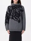 Alberta Ferretti Wool And Cashmere Sweater With Embroidery In Grau
