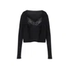 Alberta Ferretti V-neck Lace-trimmed Sweater