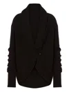 Alberta Ferretti Knitwear With Lace Detail And Shawl Collar In Black