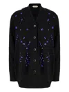 Alberta Ferretti Crystal-embellished Cardigan In Black