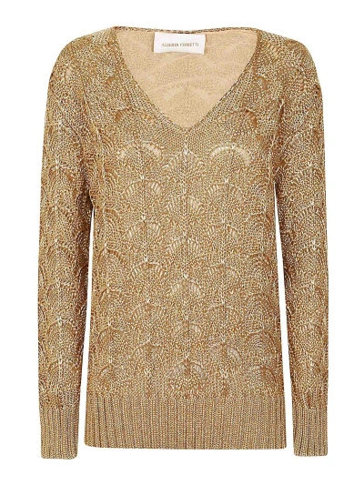 Alberta Ferretti Sweater In Gold