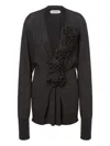 Alberta Ferretti Alberta Ferreti Sweater In Merino Wool With Floral Embroidery In Black