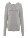 Alberta Ferretti Crew Neck Long Sleeve Ribbed Knitwear In Gray