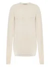Alberta Ferretti Crew Neck Knitwear Long Sleeve Ribbed Top In Neutral