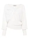 Alberta Ferretti Twist-front Sweater In White