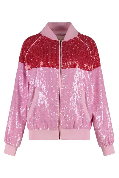 Alberta Ferretti Sweater With Sequins In Pink
