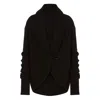 Alberta Ferretti Knitwear With Lace Detail And Shawl Collar In Black
