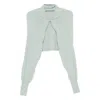 Alberta Ferretti Button-fastening Cropped Cardigan In Blue
