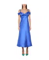 Alberta Ferretti Alberta Ferreti Off-the-shoulder Dress In Blue