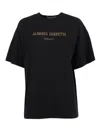 Alberta Ferretti Relaxed Fit T-shirt With Metallic Logo In Black