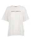 Alberta Ferretti Relaxed Fit Cotton T-shirt With Poetic Text Detail In White