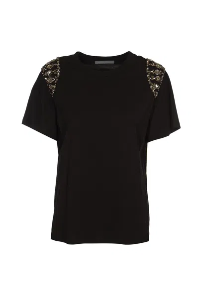 Alberta Ferretti Gem-embellished T-shirt In Black