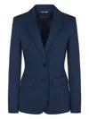 Alberta Ferretti Fitted Blue Tailored Jacket