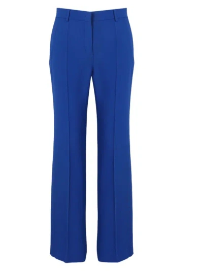 Alberta Ferretti Tailored Enver Satin Trousers In Blue