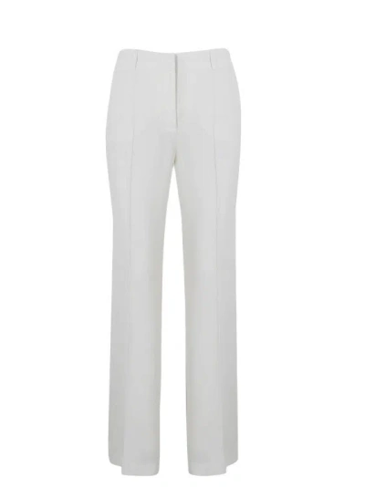 Alberta Ferretti Tailored Enver Satin Trousers In White