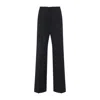 Alberta Ferretti Tailored Grey Trousers With Straight-leg Cut And Subtle Texture In Black