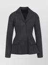 Alberta Ferretti Tailored Jacket With Flap Pockets And Lapel In Gray