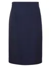 Alberta Ferretti Tailored Midi Skirt With Structured Silhouette In Blue