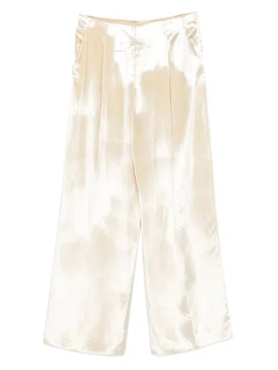 Alberta Ferretti Tailored Minimalist Trousers Trousers With Finish In Neutral