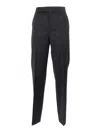 Alberta Ferretti Tailored Straight-leg Pants With Structured Waistband In Black