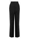 Alberta Ferretti High Waist Straight Leg Trousers With Side Pockets In Black