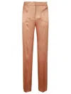 Alberta Ferretti Tailored Trousers With Satin-finish And Classic Waistband In Brown