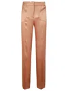 Alberta Ferretti Tailored Trousers With Satin-finish And Classic Waistband In Brown