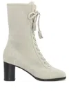 Alberta Ferretti Tassel-detail Lace-up Boots In Gray