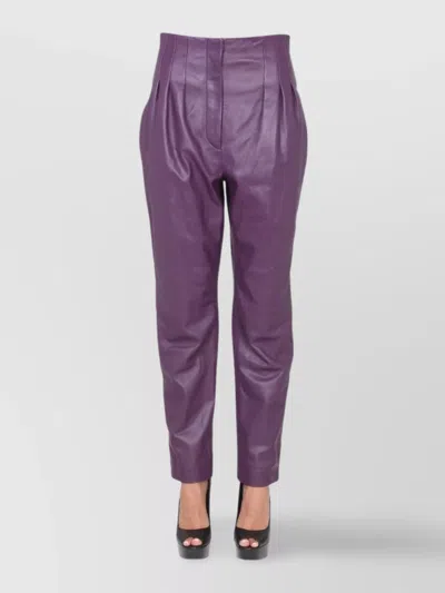 Alberta Ferretti Tassel Trousers Ankle Length In Purple