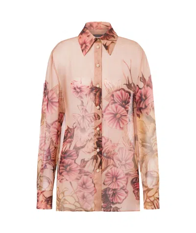 ALBERTA FERRETTI TATTOO-PRINT SILK SHIRT