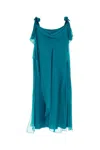 Alberta Ferretti Alberta Ferreti Teal Green Silk Dress In Blue