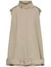 Alberta Ferretti Tech Cotton Wr Cape In Beige