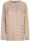 Alberta Ferretti Textured Knit Beige Sweater In Neutral