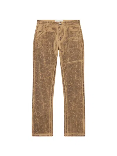 Alberta Ferretti Textured Pattern Straight-leg Trousers In Brown