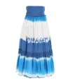Alberta Ferretti Tie-dye Midi Skirt In Blue