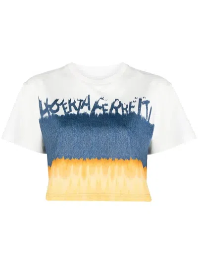 Alberta Ferretti Alberta Ferreti Cropped Printed T-shirt In Yellow