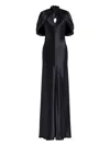 Alberta Ferretti Tie-fastening Maxi Dress In Black