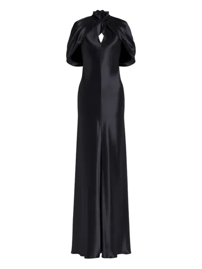 Alberta Ferretti Tie-fastening Maxi Dress In Black