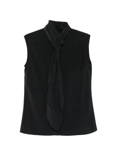 Alberta Ferretti Tie-detail Sleeveless Top In Blue