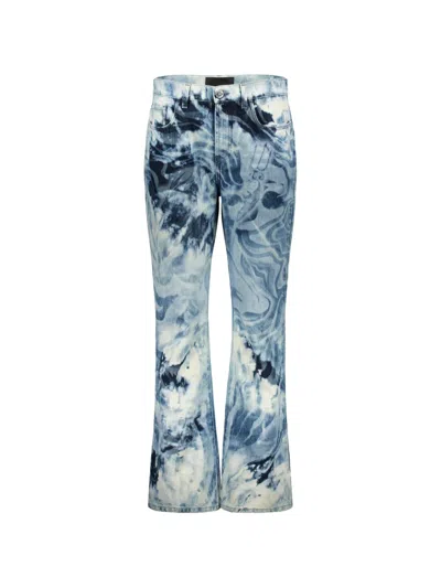Alberta Ferretti Tie-dye Flared Jeans In Blue