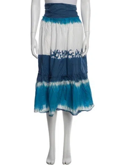 Pre-owned Alberta Ferretti Tie-dye Print Midi Length Skirt In Blue
